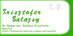 krisztofer balazsy business card